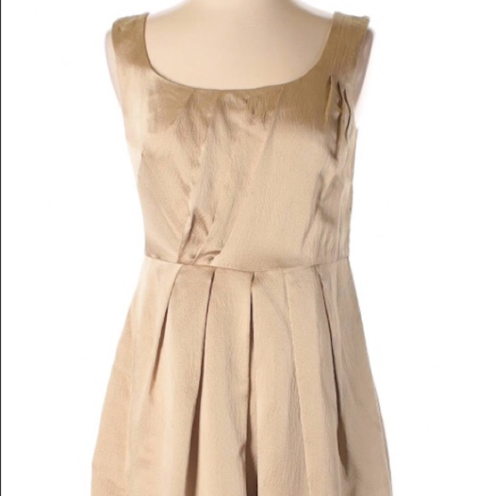 Banana Republic gold silk cocktail dress